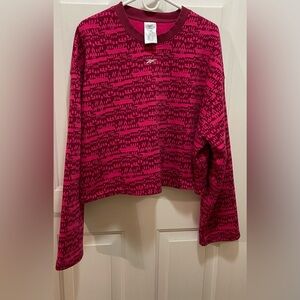 Reebok Pink and Burgundy Graphic Sweatshirt